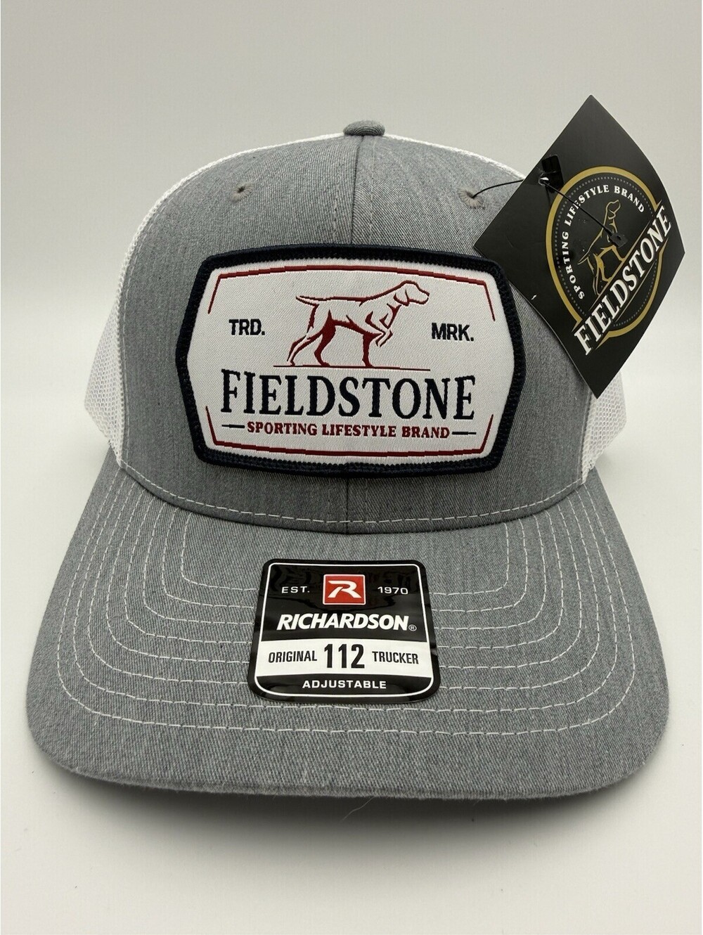 Fieldstone Richardson 112 Patch Trucker SnapBack Hat Gray Dog Hunting